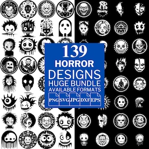139 Horror SVG Bundle - Unique Vector Files for Cricut and Silhouette, Horror Clipart, Horror Designs, 5 Available Format