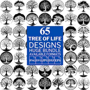 Tree of Life 65 SVG Bundle - Unique Vector Files for Cricut and Silhouette, Tree of Life Clipart, Tree of Life Designs, 5 Available Format