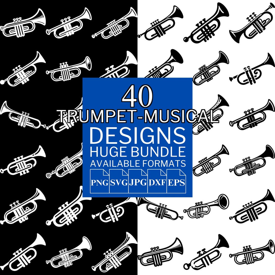 Trumpet Musical SVG Bundle: Vector Designs for Cricut & Silhouette (PDF ...