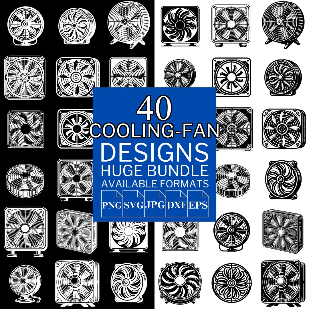 Cooling Fan SVG Bundle: Vector Clipart Designs for Cricut & Silhouette ...