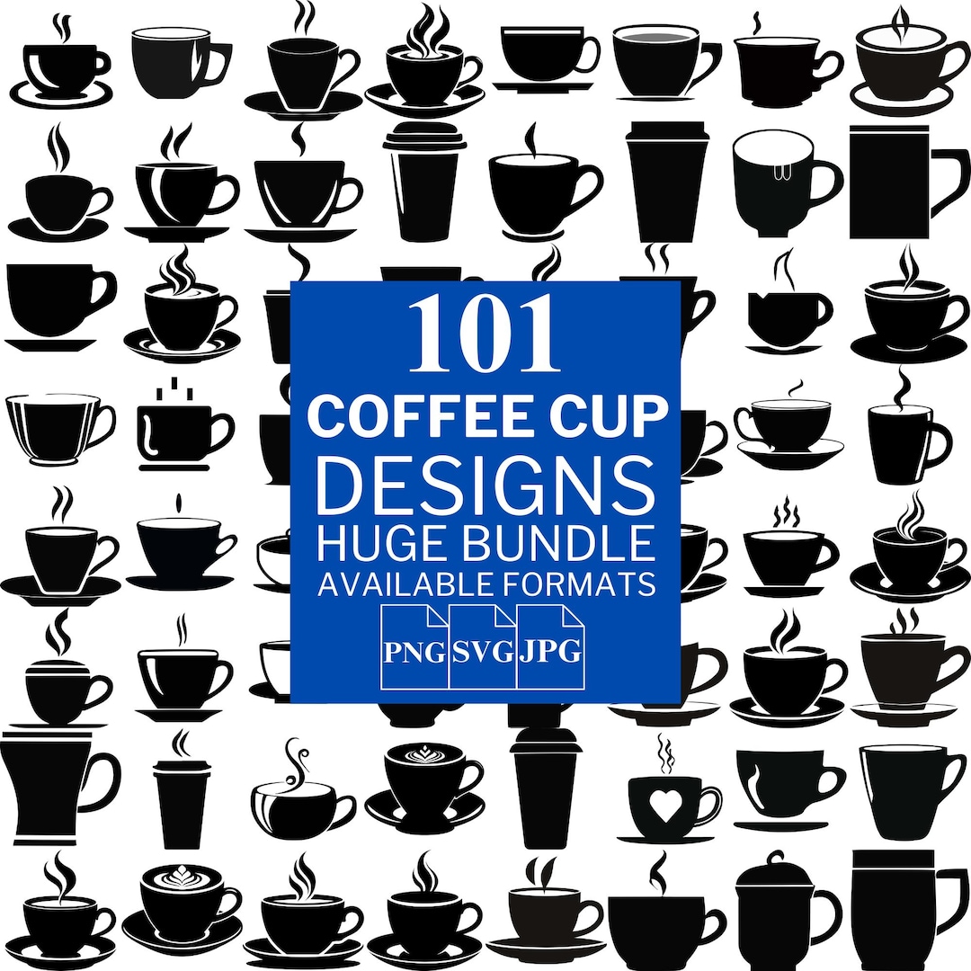 Cup Design Back Coffee Cup SVG Bundle: 101 Vector Designs (digital Download) - Etsy