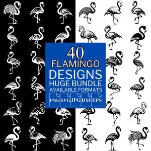 Flamingo SVG Bundle: Vector Clipart for Cricut & Silhouette (5 Formats, Digital Download