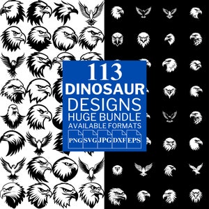 169 Eagle SVG Bundle - Unique Vector Files for Cricut and Silhouette, Eagle Clipart, Eagle Head, Tattoo Designs ,5 Available Format