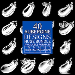 40 Aubergine SVG Bundle - Unique Vector Files for Cricut and Silhouette, Aubergine Clipart, Aubergine Designs, 5 Available Format