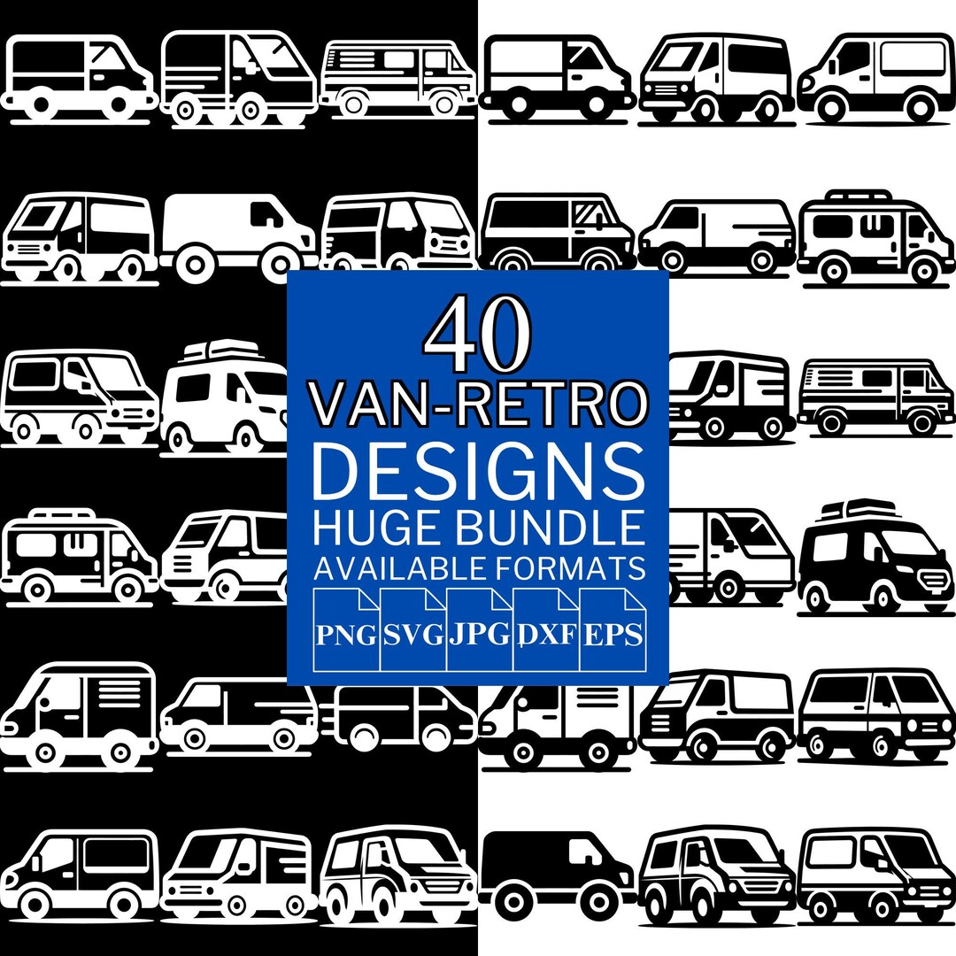 Retro Van SVG Bundle: Cricut & Silhouette Vector Designs (digital ...