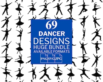 Paquete SVG de bailarina: 69 diseños vectoriales únicos (descarga digital)