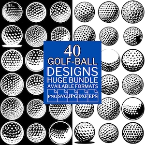 40 Golf Ball SVG Bundle - Unique Vector Files for Cricut and Silhouette, Golf Ball Clipart, Golf Ball Designs, 5 Available Format