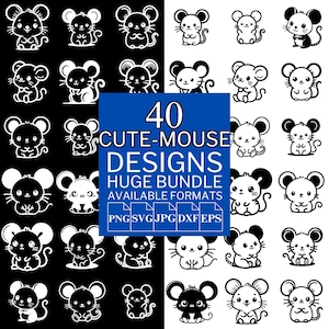 40 Cute Mouse SVG Bundle - Unique Vector Files for Cricut and Silhouette, Cute Mouse Clipart, Cute Mouse Designs, 5 Available Format