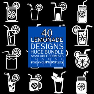 40 Lemonade SVG Bundle - Unique Vector Files for Cricut and Silhouette, Lemonade Clipart, Lemonade Designs, 5 Available Format
