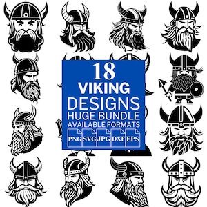 18 Viking SVG Bundle - Unique Vector Files for Cricut and Silhouette, Viking Clipart, Viking Designs, 5 Available Format
