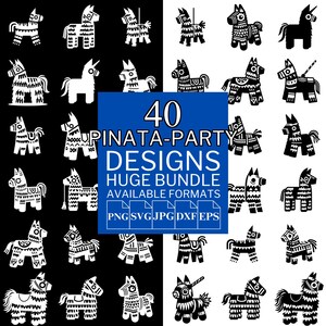 40 Pinata Party SVG Bundle - Unique Vector Files for Cricut and Silhouette, Pinata Party Clipart, Pinata Party Designs, 5 Available Format