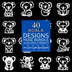 40 Koala SVG Bundle - Unique Vector Files for Cricut and Silhouette, Koala Clipart, Koala Designs, 5 Available Format