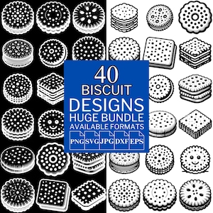 40 Biscuit SVG Bundle - Unique Vector Files for Cricut and Silhouette, Biscuit Clipart, Biscuit Designs, 5 Available Format
