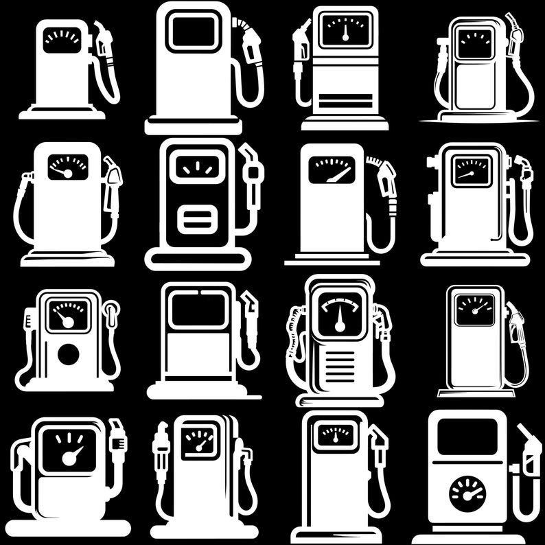Gas Pump SVG Bundle: 40 Unique Vector Designs for Cricut & Silhouette ...