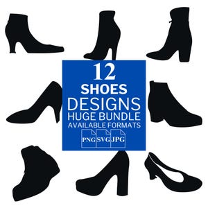 Shoes SVG Bundle: 12 Vector Designs for Cricut & Silhouette