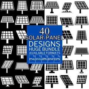 40 Solar Panel SVG Bundle - Unique Vector Files for Cricut and Silhouette, Solar Panel Clipart, Solar Panel Designs, 5 Available Format