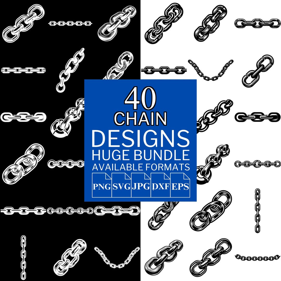 Chain SVG Bundle: 40 Unique Vector Designs for Cricut & Silhouette - Etsy