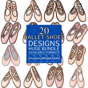 20 Ballet Shoes SVG Bundle - Unique Vector Files for Cricut and Silhouette, Ballet Shoes Clipart, Ballet Shoes Designs, 5 Available Format