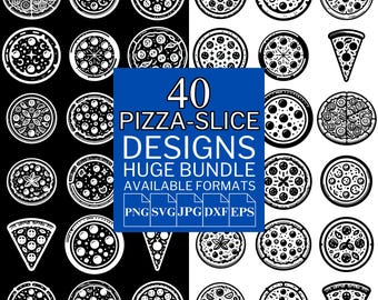 Pizza Slice SVG Bundle: 40 Vector Designs for Cricut & Silhouette (Digital Download)