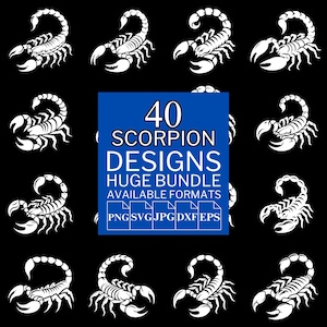 40 Scorpion SVG Bundle - Unique Vector Files for Cricut and Silhouette, Scorpion Clipart, Scorpion Designs, 5 Available Format