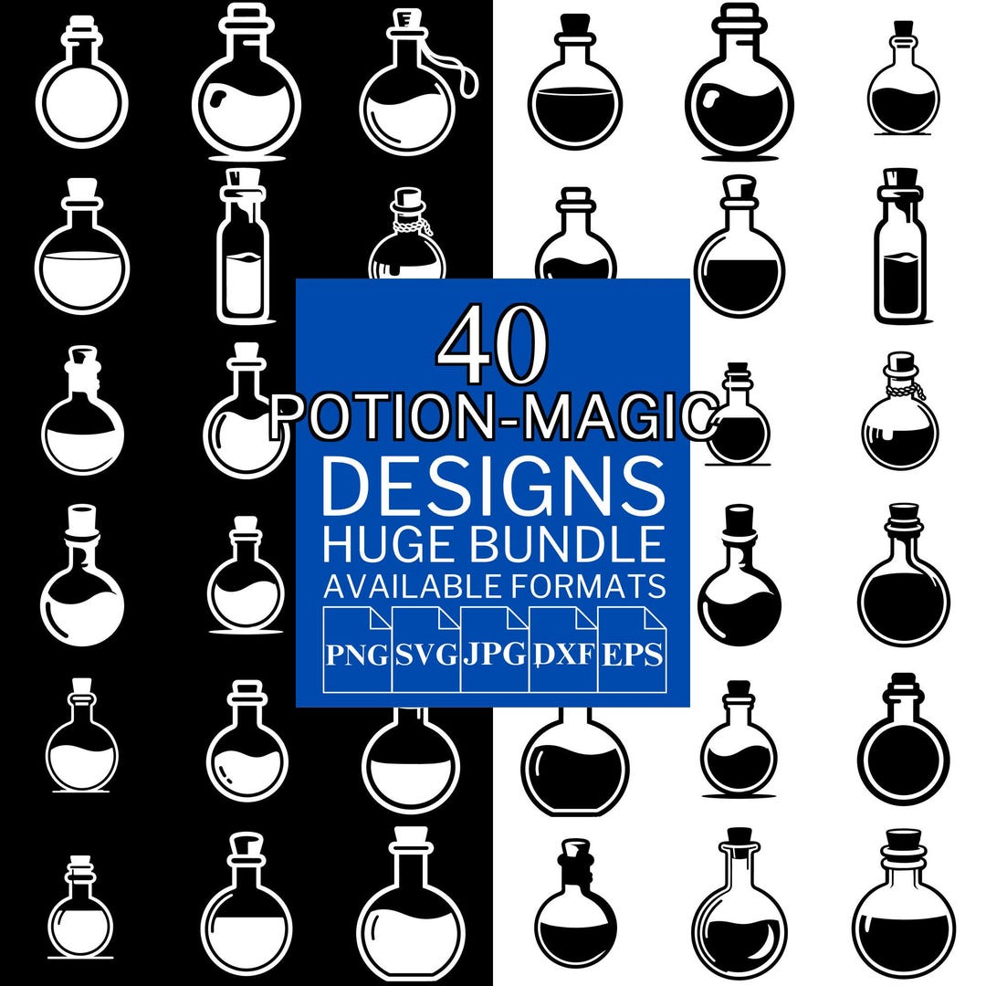 Potion Magic SVG Bundle: Vector Clipart Designs for Cricut & Silhouette ...