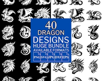 Dragon SVG Bundle: Vector Clipart for Cricut & Silhouette (5 Formats Available)