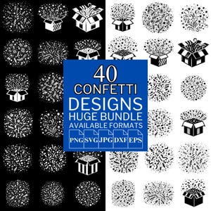 40 Confetti SVG Bundle - Unique Vector Files for Cricut and Silhouette, Confetti Clipart, Confetti Designs, 5 Available Format