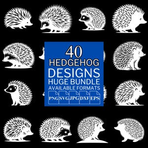 40 Hedgehog SVG Bundle - Unique Vector Files for Cricut and Silhouette, Hedgehog Clipart, Hedgehog Designs, 5 Available Format