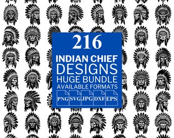 Indian Chief SVG Bundle: 216 Vector Designs for Cricut & Silhouette