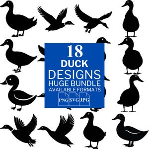18 Duck SVG Bundle - Unique Vector Files for Cricut and Silhouette, Duck Clipart, Duck Designs, 3 Available Format