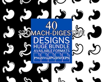 Pacote SVG para digestão estomacal: designs vetoriais Cricut e Silhouette (download digital)