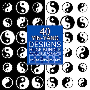 40 Yin Yang SVG Bundle - Unique Vector Files for Cricut and Silhouette, Yin Yang Clipart, Yin Yang Designs, 5 Available Format