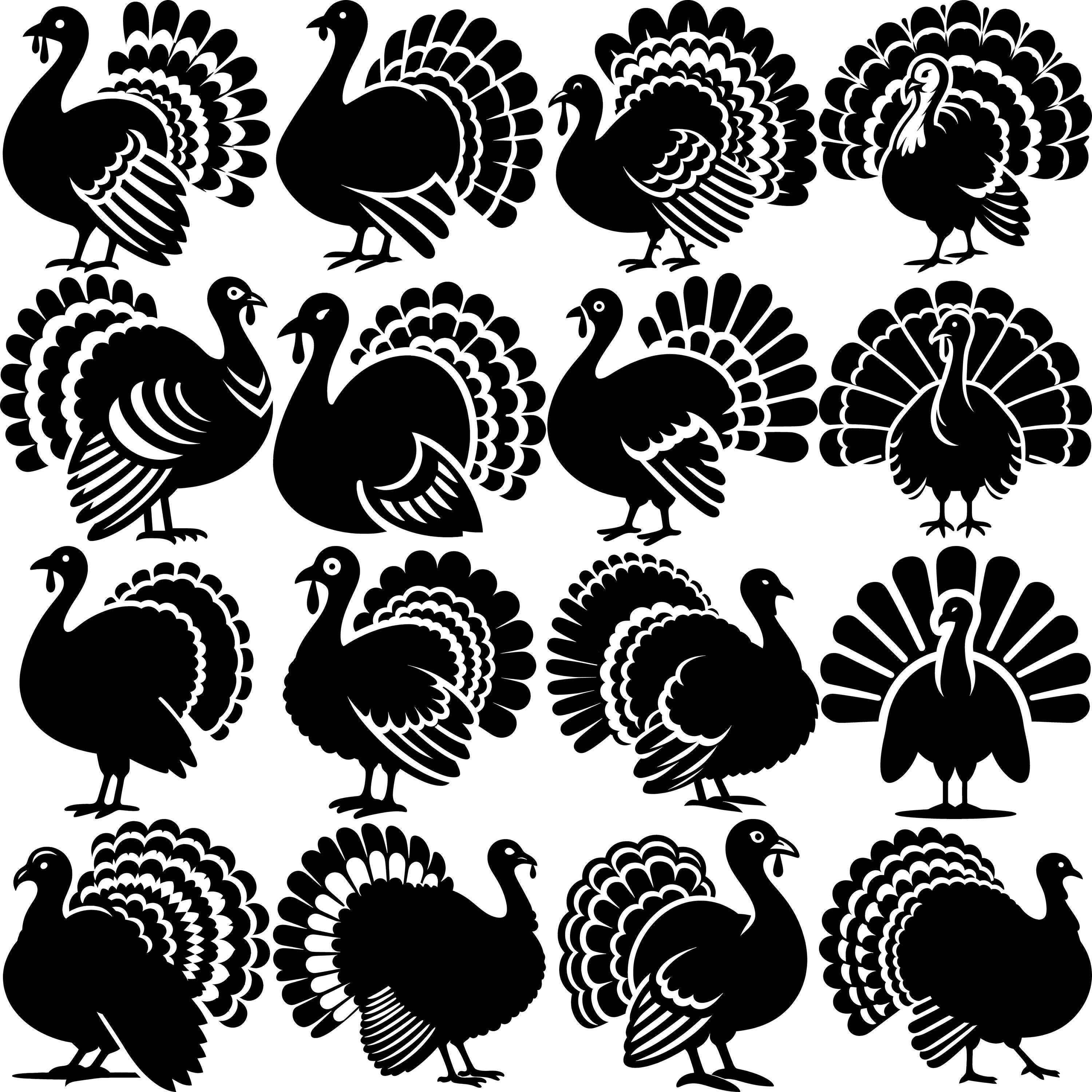 Turkey Svg Color Turkey SVG Bundle: Vector Clipart for Cricut & Silhouette (5 Formats ...