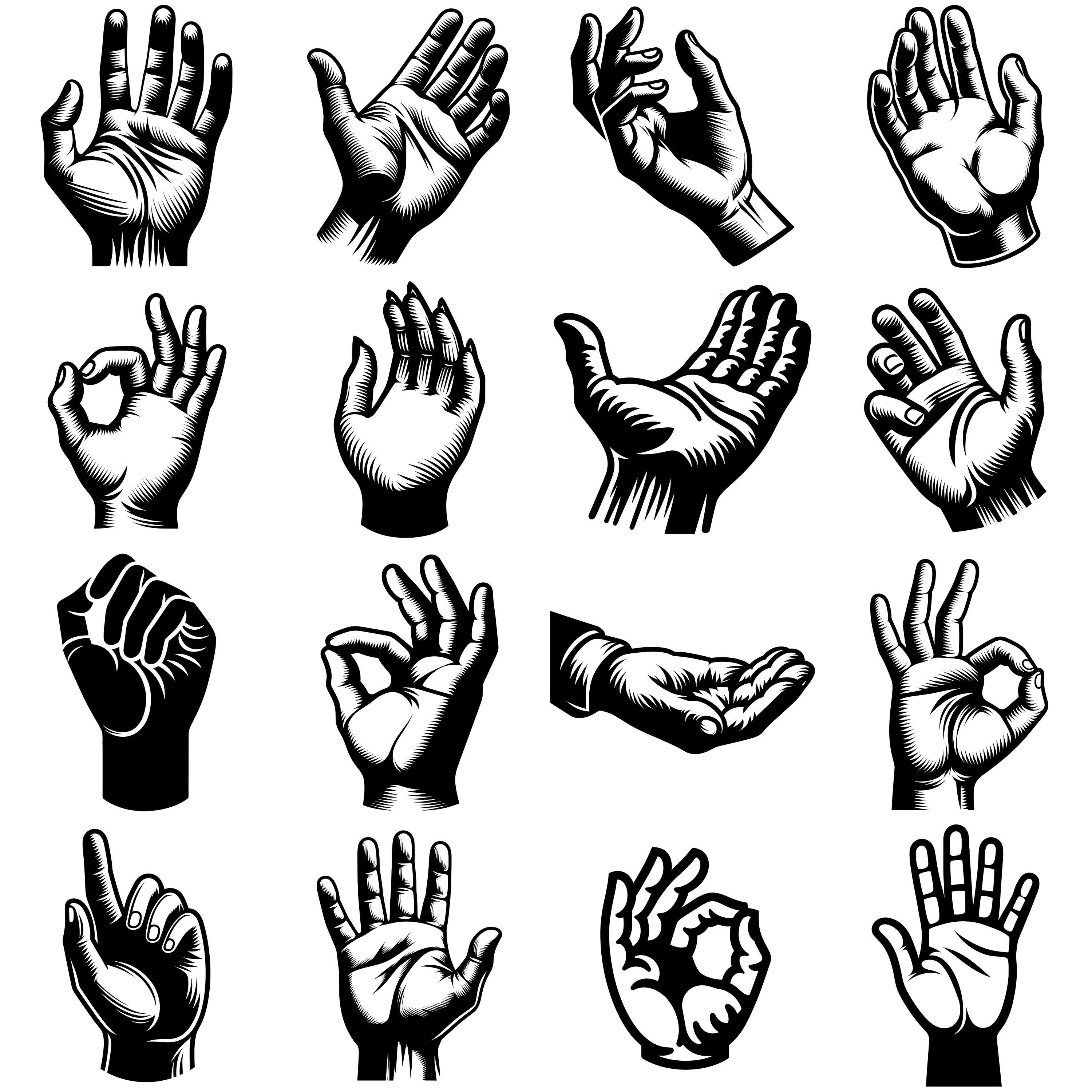 Hand SVG Bundle – 40 Vector Designs for Cricut & Silhouette (digital ...