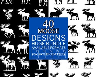Moose SVG Bundle: Vector Clipart for Cricut & Silhouette (5 Formats, Digital Download