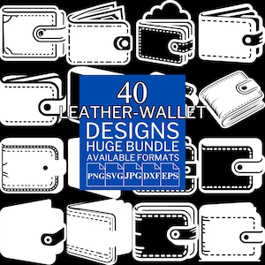 40 Leder Brieftasche SVG Bundle - Einzigartige Vektordateien für Cricut und Silhouette, Leder Brieftasche Designs, 5 verfügbare Formate