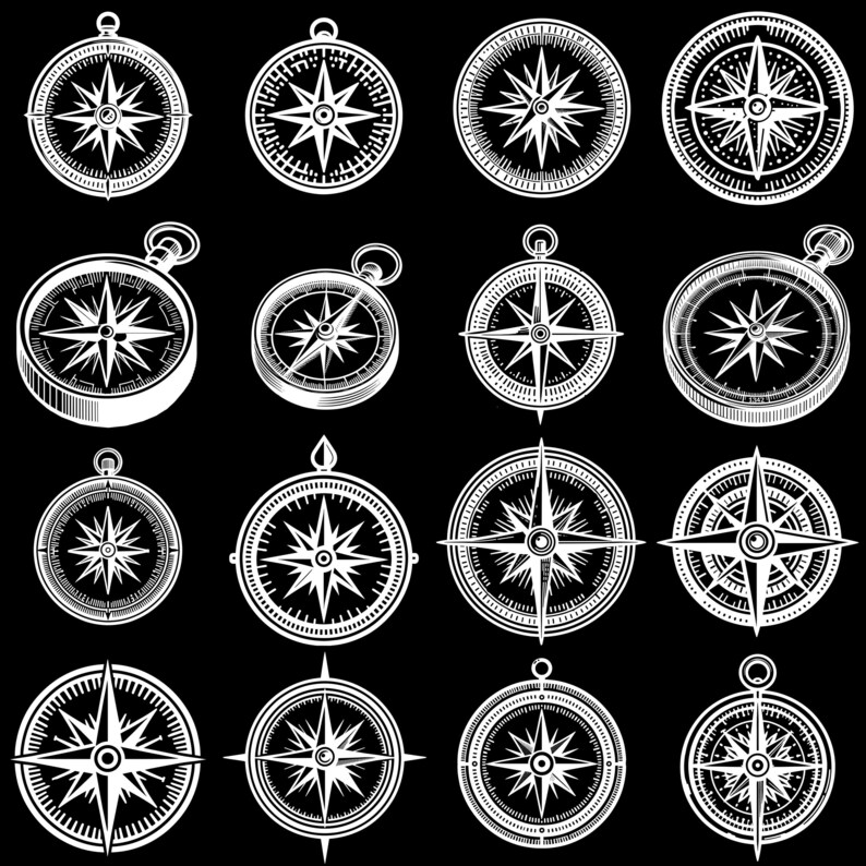 40 Compasses SVG Bundle - Unique Vector Files for Cricut and Silhouette ...