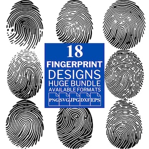 18 Fingerprint SVG Bundle - Unique Vector Files for Cricut and Silhouette, Fingerprint Clipart, Fingerprint Designs, 5 Available Format
