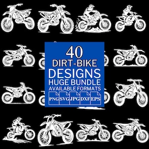 40 Dirt Bike SVG Bundle - Unikalne pliki wektorowe dla Cricut i Silhouette, Clipart Dirt Bike, Projekty Dirt Bike, 5 dostępnych formatów
