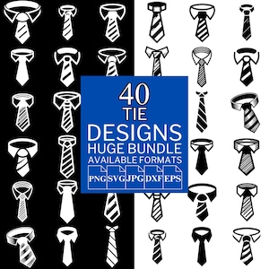 40 Tie SVG Bundle - Unique Vector Files for Cricut and Silhouette, Tie Clipart, Tie Designs, 5 Available Format