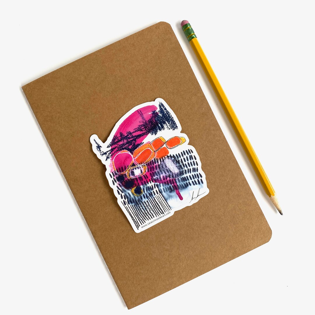 Beautiful Chaos, Fine Art Sticker, Vinyl Laptop Sticker, Abstract