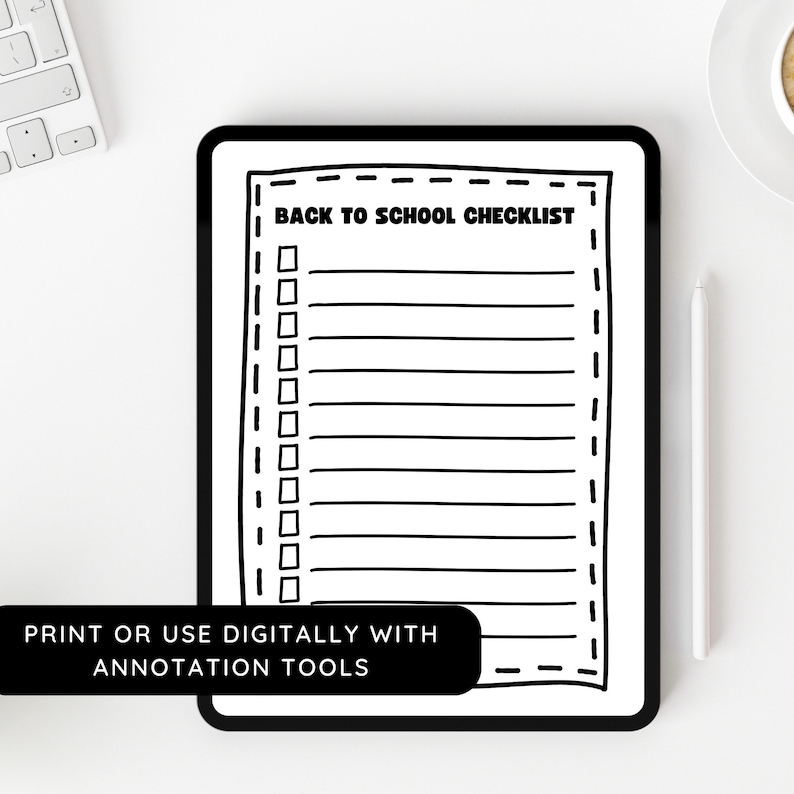 Back to School Checklist School Year First Day of School Printable ...