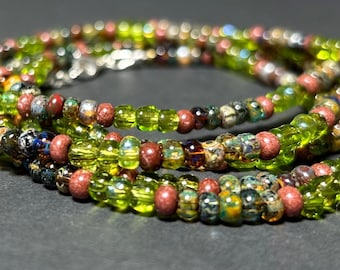 Boho Colorful Seed Bead Necklace – Extra Long Layering, Wrap Bracelet