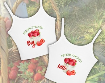 Big Little Sorority Tank Top - Freshly Picked Strawberries (GBig) // Big Little Reveal Shirt, Big Little Berries Tank, Sorority Fam Shirts