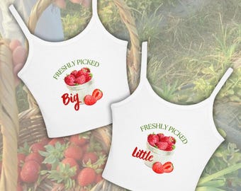 Big Little Sorority Tank Top - Freshly Picked Strawberries (Little) // Big Little Reveal Shirt, Big Little Berries Tank, Sorority Fam Shirts