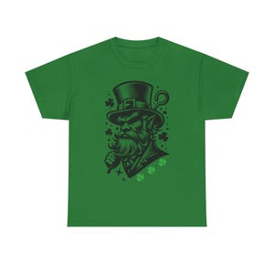 St Patricks Day Leprechaun Face Tee, Shamrock Clover Shirt, Irish Holiday Top, Luck of the Irish Apparel, St Paddy&#39;s Day Graphic Tee
