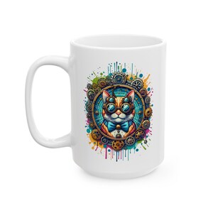 Steampunk Cats Mug, Cat Lover Gift, cat dad mug, cat mom mug, cat lover mug, Feline lover gift, Cool Cat Design Mug