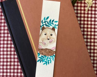 Hand Painted Hedgehog Bookmark