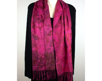 Magenta Silk Eco Dyed Scarf Art to Wear