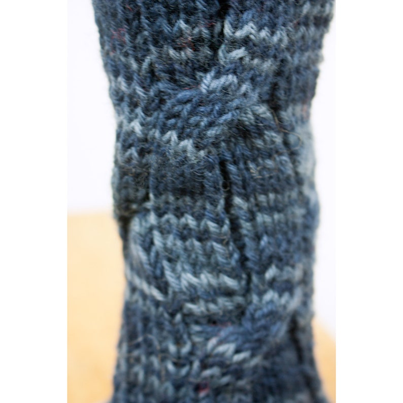 Deep Blue Cabled Fingerless Gloves image 4